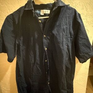 Old Navy Dark Blue Polka Dot Shirt